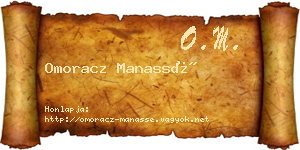 Omoracz Manassé névjegykártya